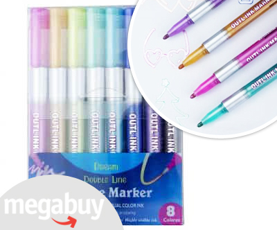8-delni set markerjev, ki ustvarijo magičen obris