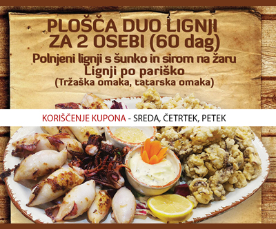 Okrepcevalnica Zelena dolina: plošca duo lignji za 2