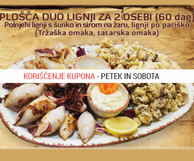 Okrepcevalnica Zelena dolina: plošca duo lignji za 2