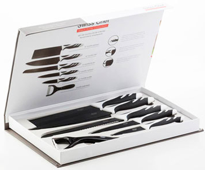 Odličen set nožev in lupilnikov Cecotec Top Chef Black
