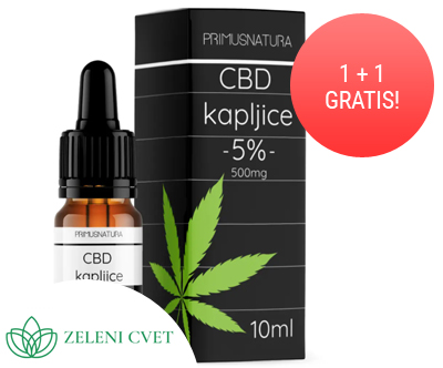 CBD kapljice prehransko dopolnilo 5% 1+1 gratis