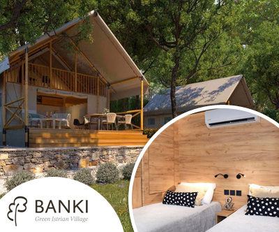 Banki Green Istrian Village; nočitev v Glamping šotorih