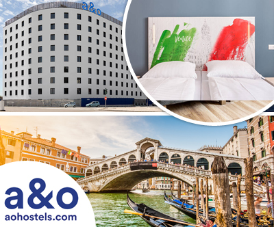 A&O hoteli, Benetka: 3x nočitev