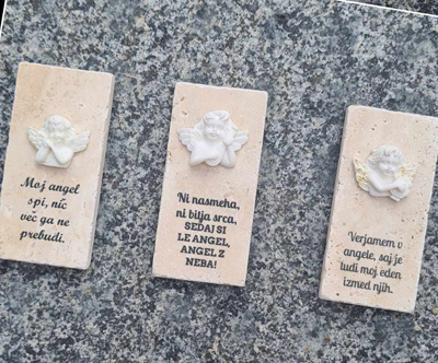 3x žalni kamenček za okrasitev grobov