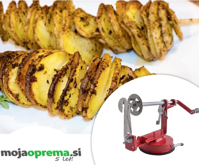 Aparat za pripravo spiralnega krompirjevega čipsa