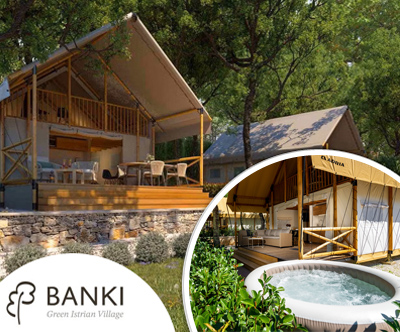 Banki Green Istrian Village; nočitev v Glamping šotorih