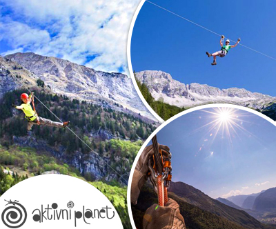 Adrenalinski park Bovec: zipline spust