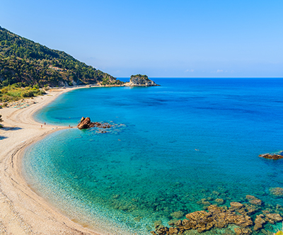 Mykali Bay, otok Samos v Grčiji