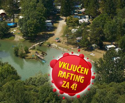 Mobilne hiške, rafting, večerja