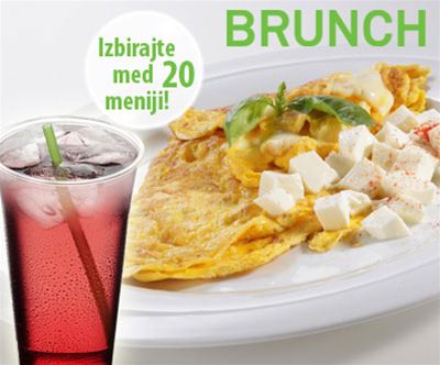 Brunch zajtrk le 2,50 eur