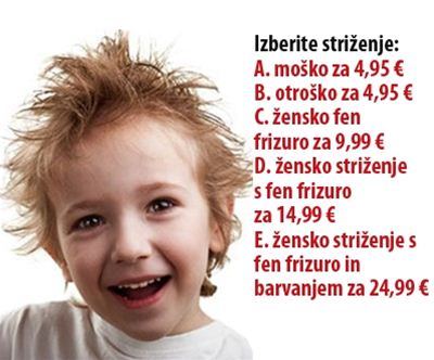 Moderna priceska za vse