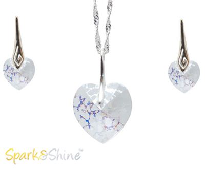 Srebrni set s Swarovski Elements kristali