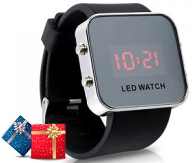 Modna LED rocna ura v crni ali beli barvi