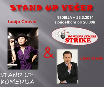 Vstopnica, prigrizek ter rezervacija mize za Stand up