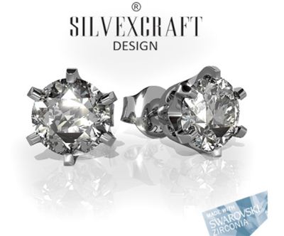 Par uhanov Silvexcraft s Swarovski Zirconia kristali