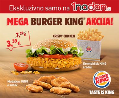 3 razlicne jedi Burger King