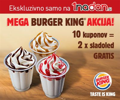 2 razlicne jedi Burger King