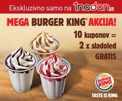 Burger King Whopper in krompircek le 2,19 eur