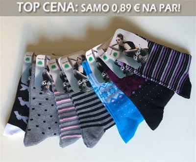 Paket 10 parov bombažnih nogavic po izbiri
