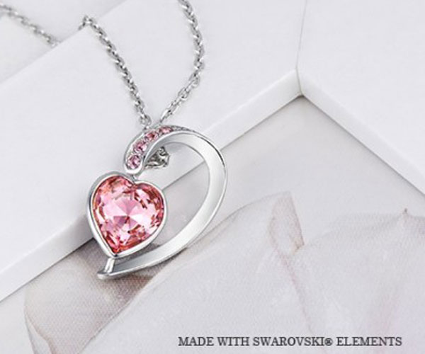 Ogrlica Vrtece srce s kristali Swarovski Elements