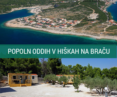 mobilne hišice, kamp antonia, povlja, brač