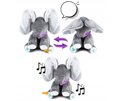 interaktivni plišasti pojoči slonček ku-ku
