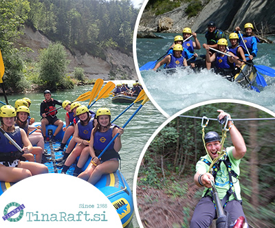TinaRaft: spust po zip linu in rafting na Gorenjskem