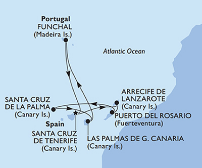 MSC Opera Tenerife-Gran Canaria-Madeira-La Palma