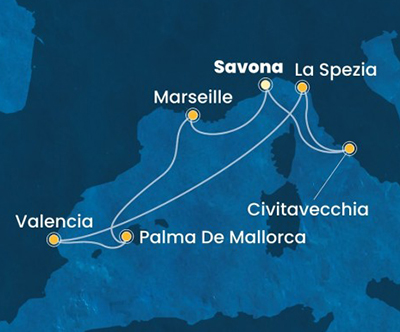 Križarjenje s Costa Pacifica Francija-Španija-Italija