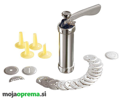 Inox testomat za izdelavo piškotov + 24 konic