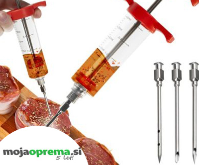 Injektor marinade za meso, brizga 50 ml in 3 igle