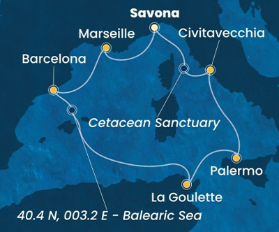 Križarjenje s Costa Smeralda Francija-Španija-Tunizija