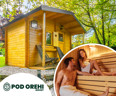 Resort pod orehi, glamping Nebo, najem savne
