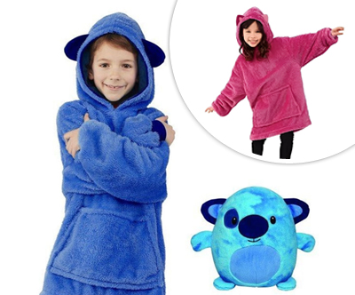 KidsHoodie 3v1: plišasta igrača, vzglavnik in pulover
