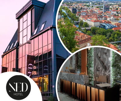 Ned Hotel Graz, Avstrija, nočitev z zajtrkom