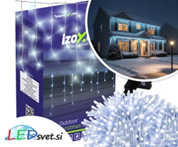 Novoletne lučke zavesa 200 LED hladno bela 8m