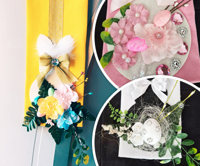 Unikatna double swag velikonočna dekoracije za vrata