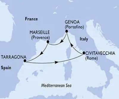 Križarjenje MSC Magnifica Francija-Španija-Italija