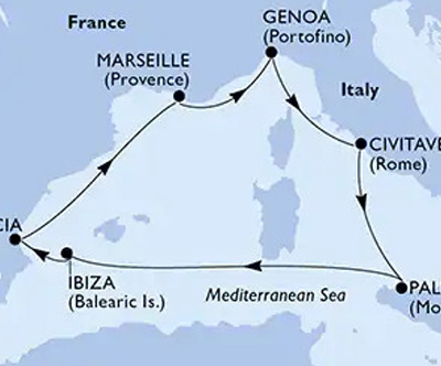 Križarjenje z MSC Musica Francija-Španija-Italija Križarjenje z MSC Musica Francija-Španija-Italija