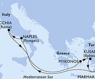 Križarjenje z MSC Divina Italija-Grčija-Turčija