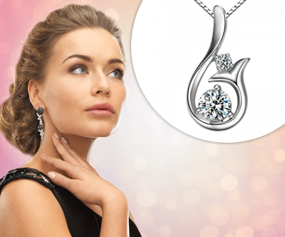 Cudovita verižica z obeskom s kristali Swarovski