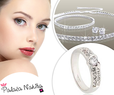 Cudovit 4-delni set nakita s kristali Swarovski®