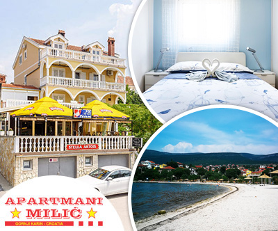 Apartmani Milic v Karinu, Zadarska riviera, nocitev
