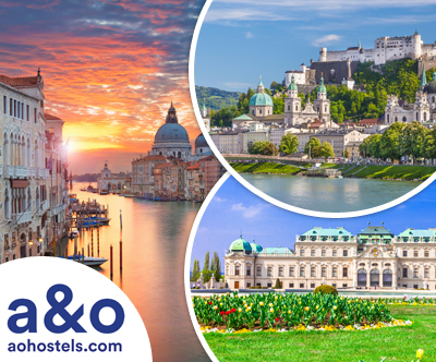 A&O hoteli, Dunaj/Benetke/Gradec/Salzburg: 2x nocitev