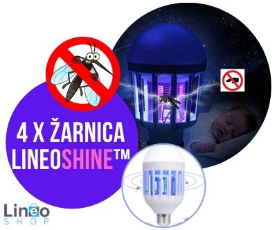 4 LED žarnice z UV lučko LineoShine proti komarjem