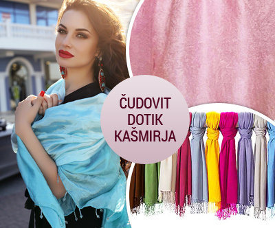Cudovit šal iz kašmirja v barvi po izbiri