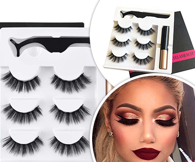 2x set magnetnih trepalnic z eyelinerjem